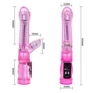 Vibratore Rabbit Rosa con 6 Vibrazioni e Stimolazione Doppia